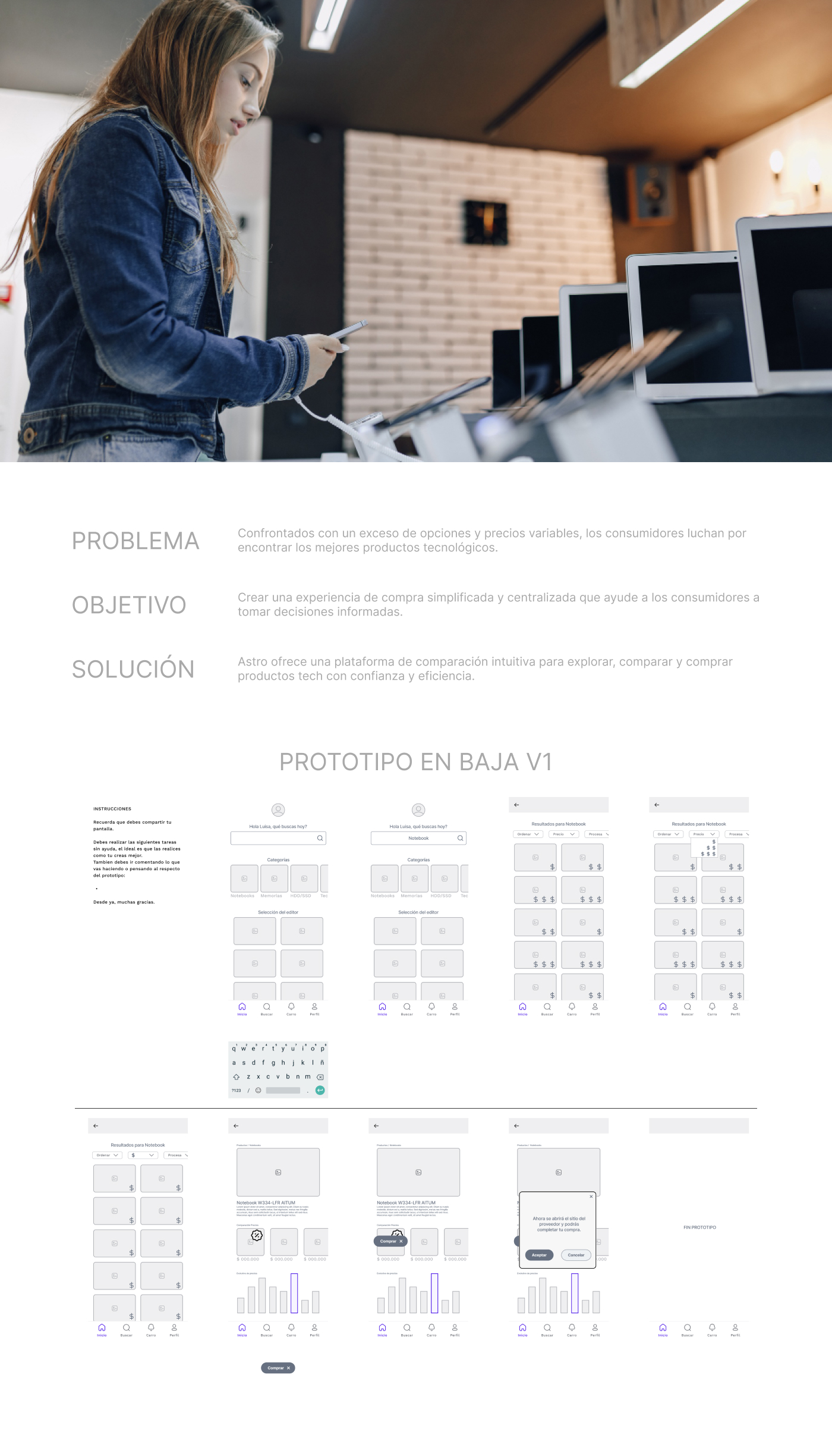 Astro Low-Fidelity Wireframes